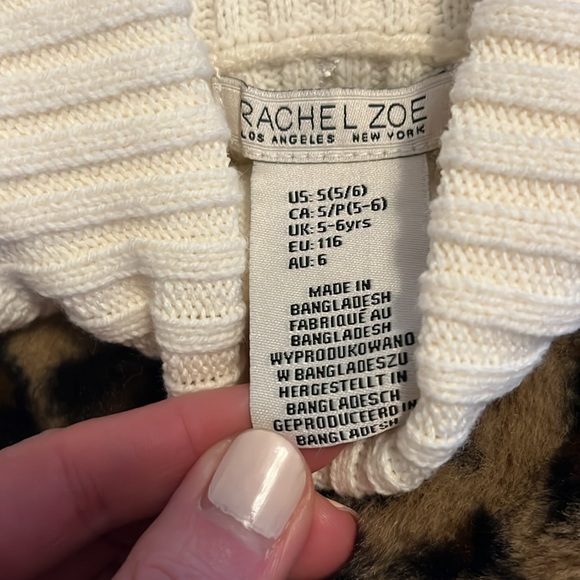 Rachel Zoe Little Girls Sweater Dress with Leopard Print Vest NWT - Picture 5 of 6